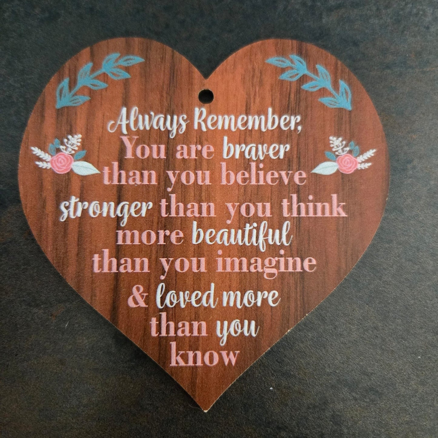 Self Love Wooden Hanging Heart