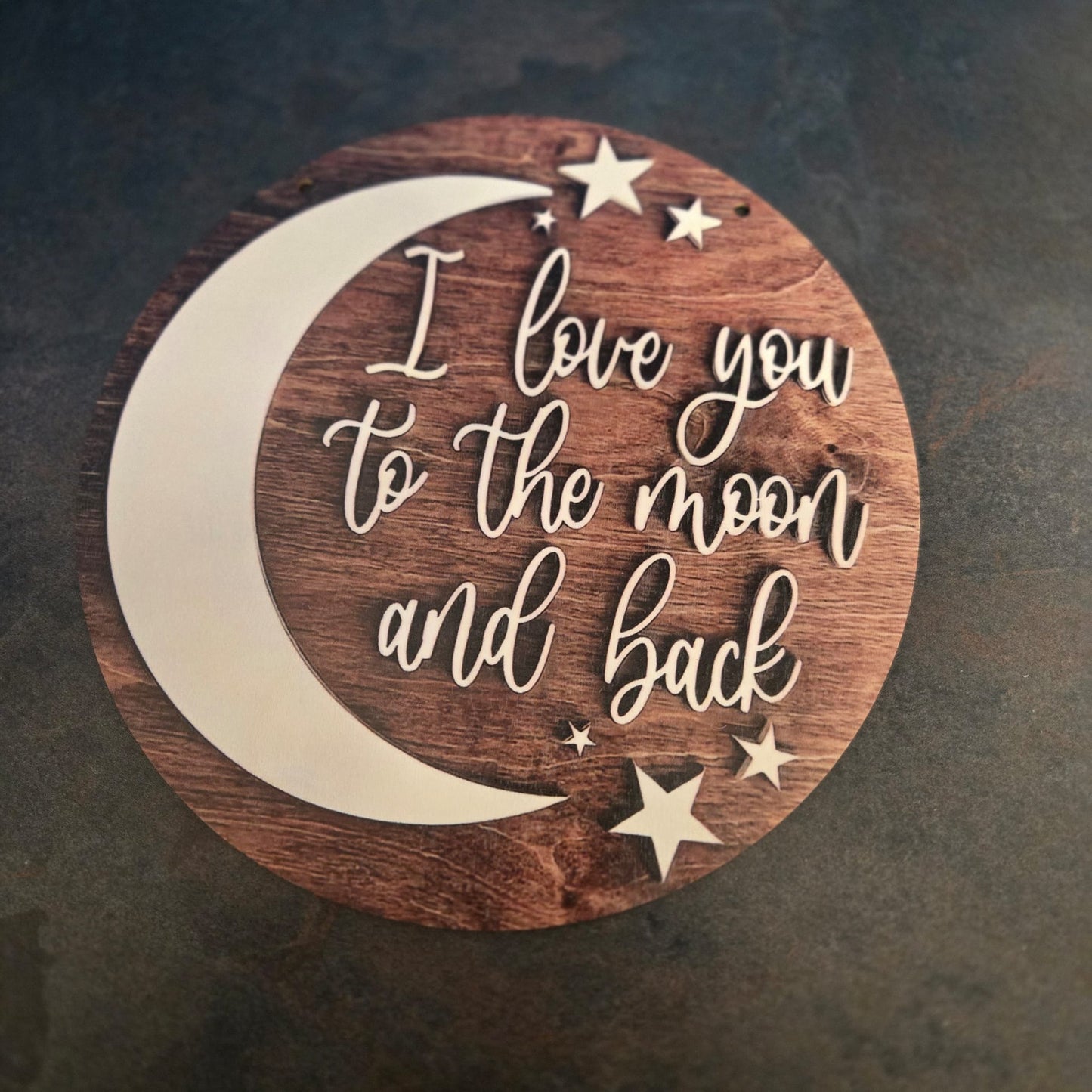 I Love You To The Moon And Back Wooden Plaque