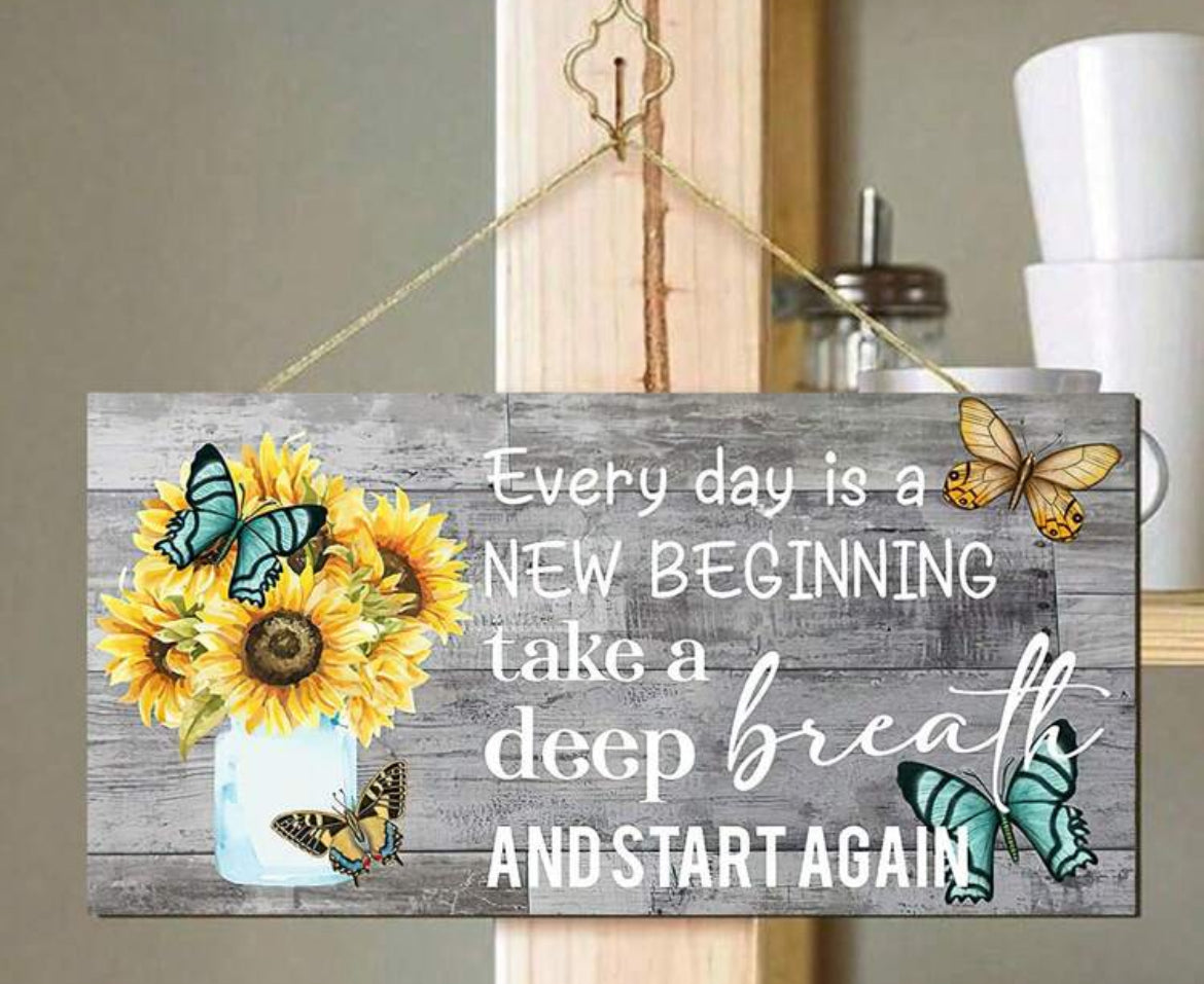 Sunflower Rustic Wooden Plaque