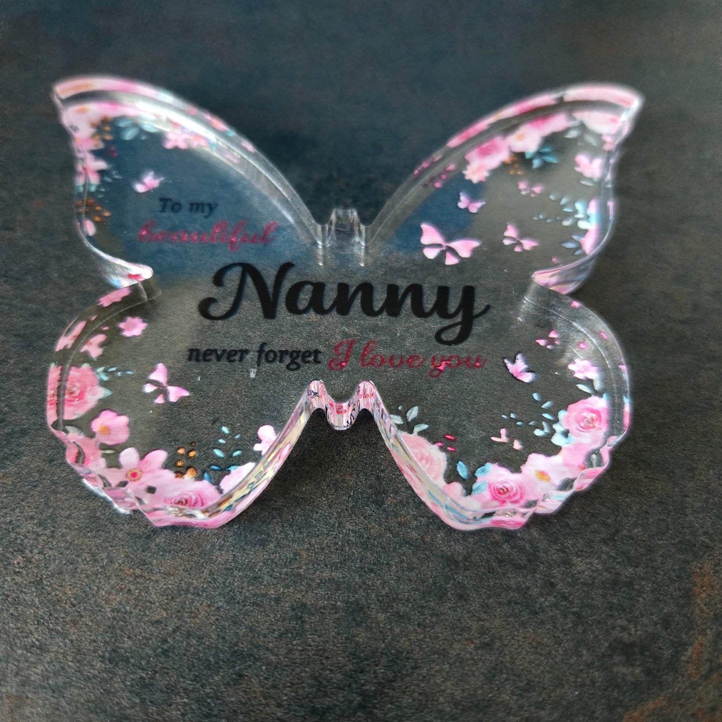 To My Beautiful Nanny Butterfly Shaped Ornament