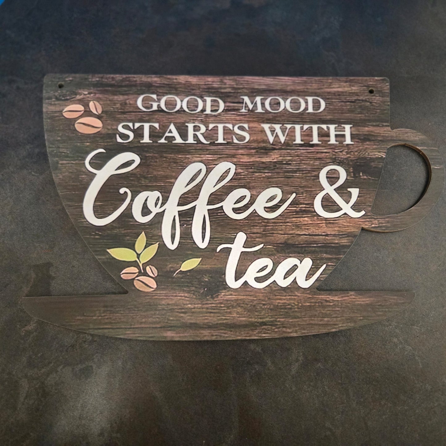 Coffee and Tea Quote Wooden Plaque